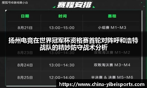 扬州电竞在世界冠军杯资格赛首轮对阵呼和浩特战队的精妙防守战术分析